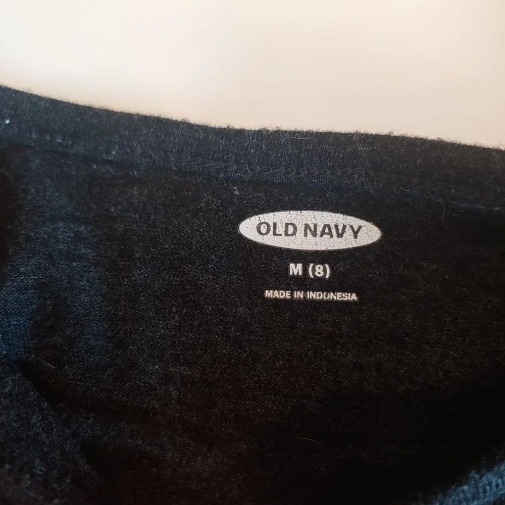 Old Navy | Black Heather Slightly Shaped 01 Short Sleeve Tee Shirt Metallic | M